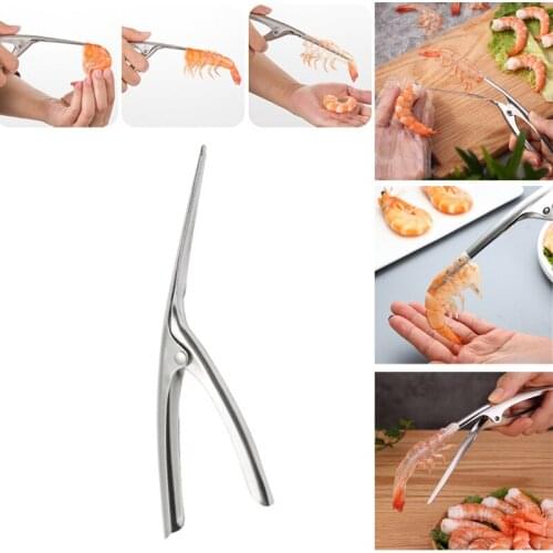 Shrimp Peeler Kitchen Appliances Portable Stainless Steel Shrimp Deveiner Lobster Practical Kitchen Supplies Fishing Knife Tools