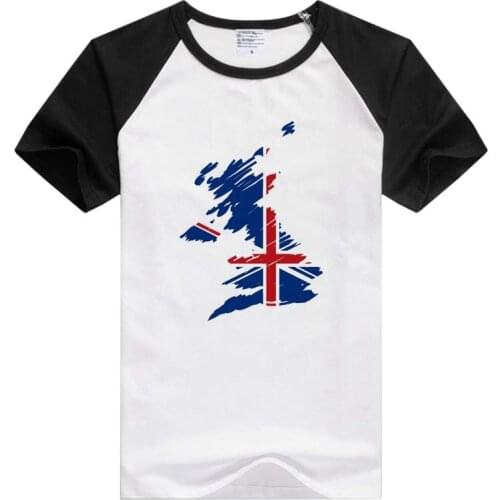 Map flag uk short sleeve casual Men/Women T-shirt Comfortable Tshirt Cool Print Tops GA413