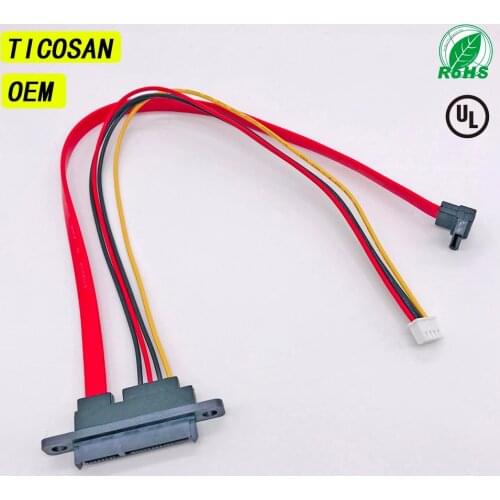 TICOSAN SATA7+15P 22pin with lock To XH 2.5 4pin SATA 7P 90° supply SATA HDD hard drive high speed computer data power CABLE OEM