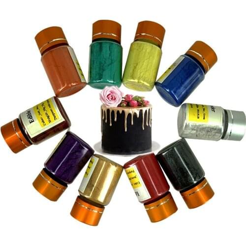 Cake Fondant Baking Edible food color gold Powder Art Food Grade Decoration fondant pigment 10g per bottle 8 colors available