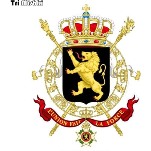 Tri Mishki WCS693 Coat of Arms of Belgium car sticker colorful Decals Motorcycle Accessories Stickers
