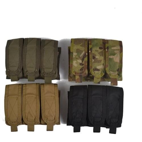 Delustering TwinFalcons Tactical MOLLE 9mm Pistol Triple Magazine Pouch Airsoft Hunting Delustering Cordura 500D TW-M027