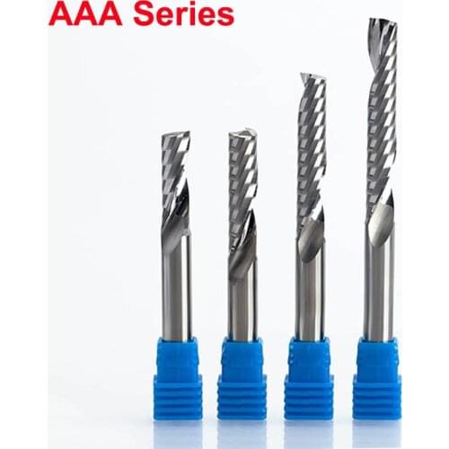 AAA High Quality Single Flute Spiral Cutter 3A TOP CNC Router Bits for Wood Acrylic PVC MDF End Mill Carbide Milling Cutters