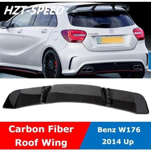 W176 R Style Carbon Fiber Rear Roof Wing Spoiler For BENZ A Class A200 A260 A180 A45 A250 Modify 2014 Up