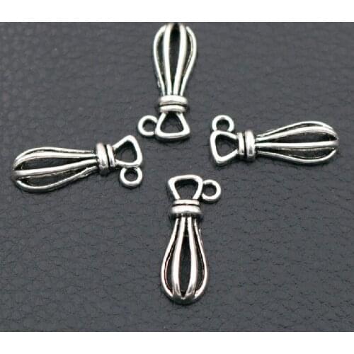 WKOUD 20pcs Silver Color Mini Blender Charm Vintage Earring Bracelet DIY Jewelry Handmade Metal Pendant 24*8mm A415