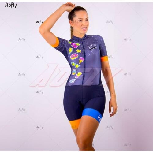 Women‘s KAFITT Triathlon Cycling Clothes Skinsuit Sets Macaquinho Ciclismo Feminino BIKE Jersey Go Pro Team Jumpsuit Kits summer