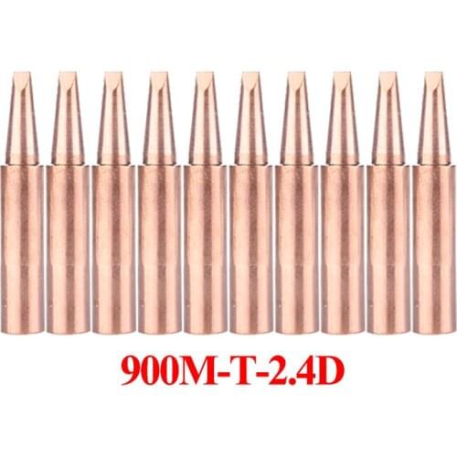 10Pcs/lot Lead-free Copper Solder Soldering Tip 900M-T-2.4D Welding Sting BGA Rework Tools