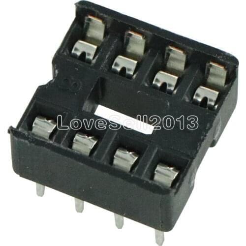 100PCS lot 8pin 8 Pin DIP-8 8DIP 8 DIP IC Sockets Adaptor Solder Type 2.54MM