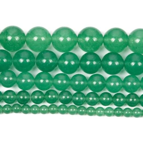 4-12mm Natural Stone Beads Round Smooth Green Dongling Stone Loose Bead For Jewelry Making DIY Charm Bracelet Necklace Handmade