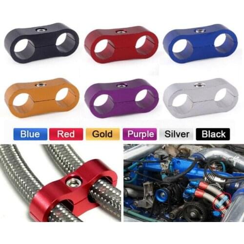 4 Pieces AN6 14mm Hose Separator Clamp Fitting Gas Oil Fuel Line Hose End Adapter