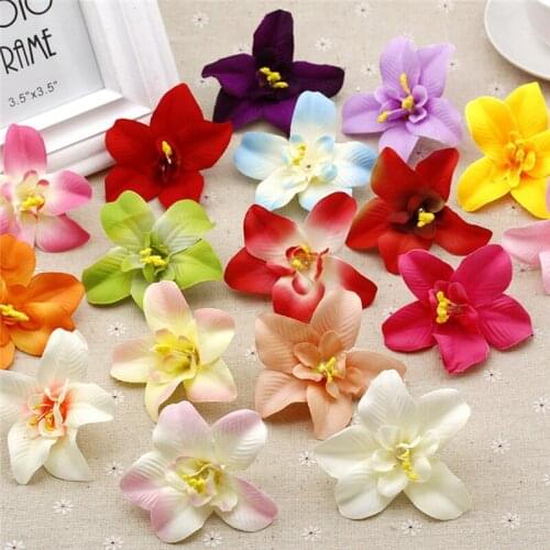 10pcs 6cm orchid Cloth Artificial Flower For Wedding Party Home Room Decoration Marriage Shoes Hats Accessories Silk Flower
