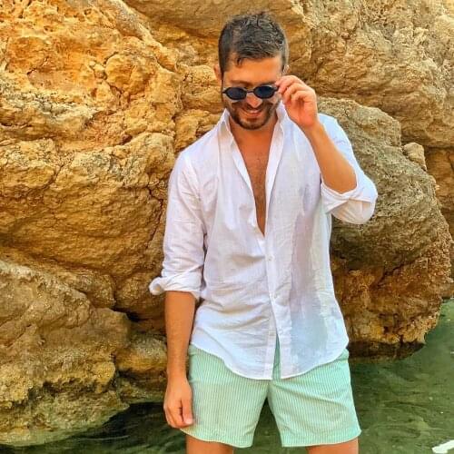 ALENMEZA Mens Linen Shirts