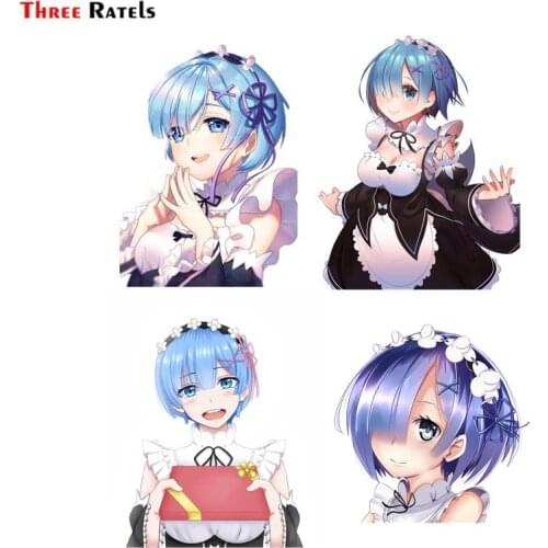 Three Ratels FC657 Re zero Rem Anime girl Car Stickers laptop decal for apple macbook