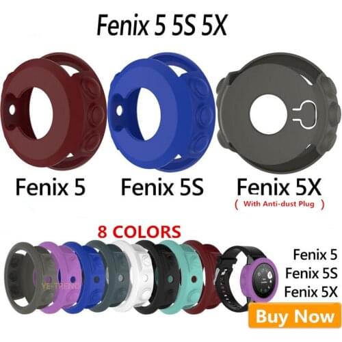 For Garmin Fenix 5 5S 5X Silicon Rubber Protective Cover Case for Garmin Fenix 55 GPS Watch Sleeve for Garmin Fenix5X Cases New