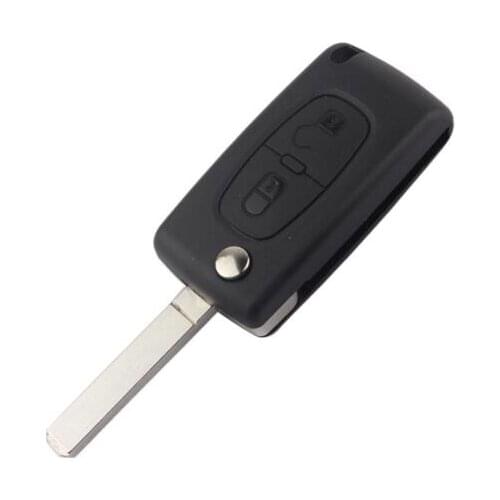 Key Case For Peugeot 307 2 Buttons Folding Flip Remote Key Shell for Citroen VA2 Blade Without Groove With Battery Holder