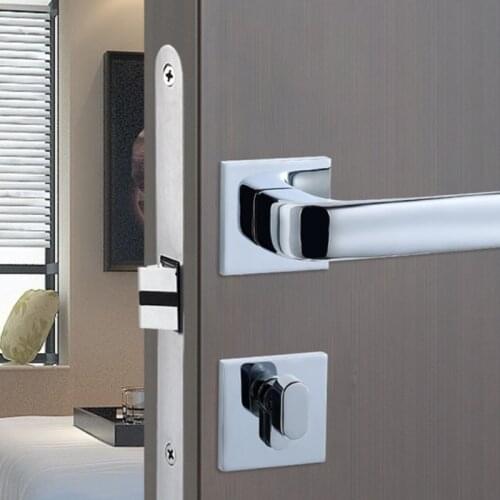 New Chinese Style Handle Lock Mute Door Lock Indoor Bedroom Magnetic Metal Door Lock Room Door Lock Household Split Lock Lock