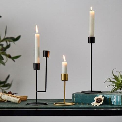 Europe Home Decoration Metal Candlestick Living Room Wedding Desktop Decoration Accessories Gold Candle Holdes Holiday Gifts