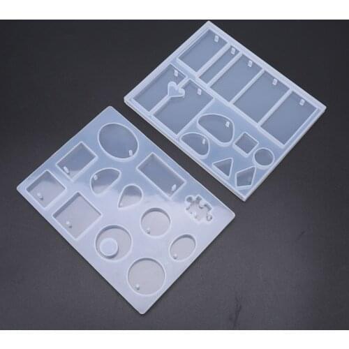 Crystal Epoxy Necklace Pendant Silicone Mold DIY Handmade Ornament Water Drop Square Ellipse Irregular Jewelry UV Resin Molds