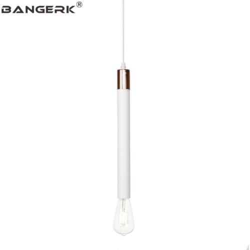Loft Iron Cylinder Pipe Modern Hanging Lamp Long Tube LED Pendant Light Lamps Bar Home Decor Lighting Luminaire E27 Fixtures