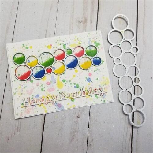 YaMinSanNiO Bubble Border Dies Circle Background Metal Cutting Dies Card Making Scrapbooking Embossing Cuts Stencil Craft Dies