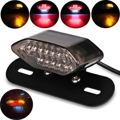 Motorcycle Rear Fender Brake Tail Turn Signal Autocycle LED Signal Light Integrated Tail Brake Stop Running License Lamp Bulb