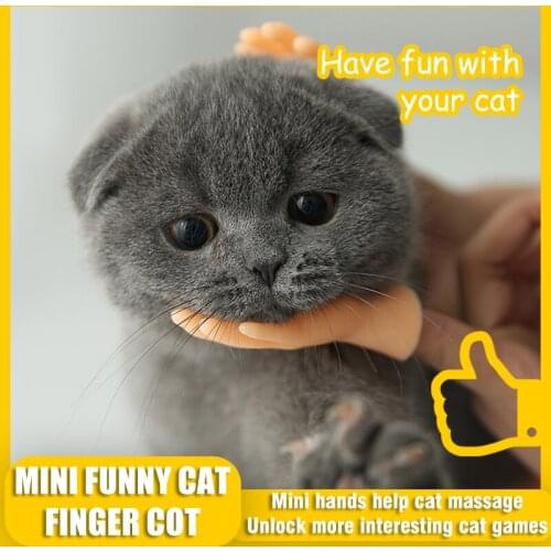 2Pcs Pet Cat Toy Mini Finger Set Funny Cat Massage Funny Simulation Left and Right Palm Model Funny Finger Halloween Gift