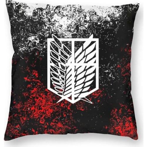Wings Of Freedom Attack On Titan Cushion Cover Sofa Home Decorative Shingeki No Kyojin Square Throw Pillow Cover 40x40cm