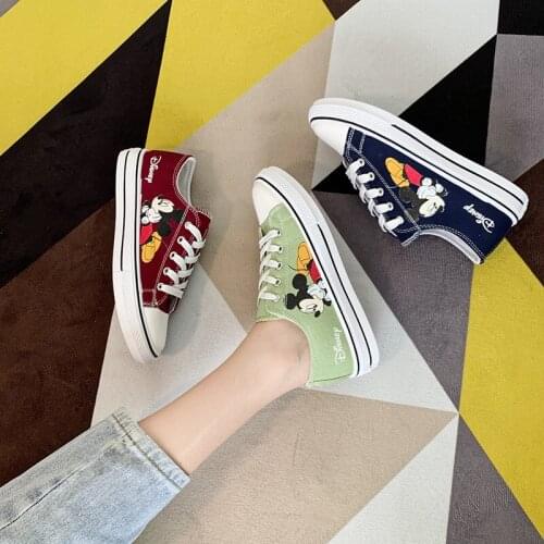 Disney Childrens 2021 spring new white shoes boys cartoon Mickey mouse girls thick bottom stitching Mickey casual sports shoes