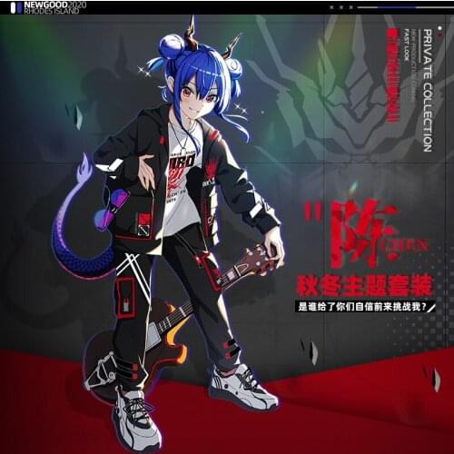 NEW Anime Arknights Chen Unisex Casual Hooded Wind Dust Coat Long Sleeve T-Shirt Tops Pants Trousers Jacket Autumn Winter Fashio