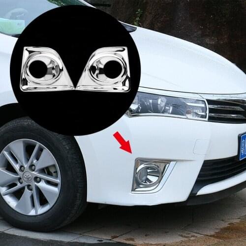 Fit For Toyota Corolla Altis 2014 2015 2016 2017 ABS Chrome Front Fog Light Lamp Cover Trim Foglight Garnish Molding Accessories