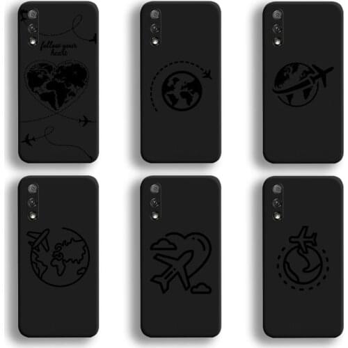 Luxury World Map Travel Phone Case For Huawei Honor 30 20 10 9 8 8x 8c v30 Lite view 7A pro