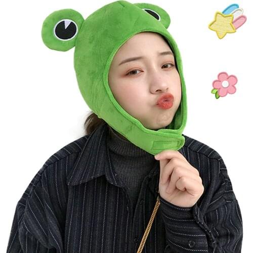 Fashion Green Funny Frogs Hat Beanies Knitted Winter Hat Solid Hip Hop Skullies Hat Cap Costume Accessory Gifts Bonnet P5