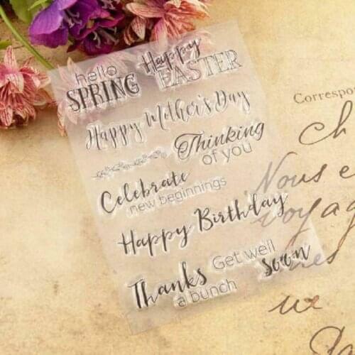 Happy Birthday Easter Silicone Stamp Transparent Rubber Seal Stamp DIY Craft Photo Scrapbook Paper Card Album Decorative