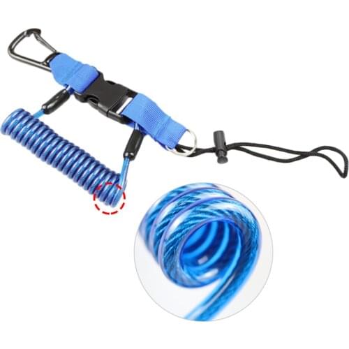 TSMCYD Scuba Diving 316 Anti-lost Spiral Spring Coil Lanyard Safety Emergency Tool With One Quick-Release Buckle Dive Equipment