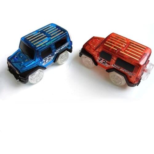 LED light up Cars for Magic Tracks Electronics Car Toys With Flashing Lights Fancy DIY Toy cars For Kid Magic Tracks parts Car