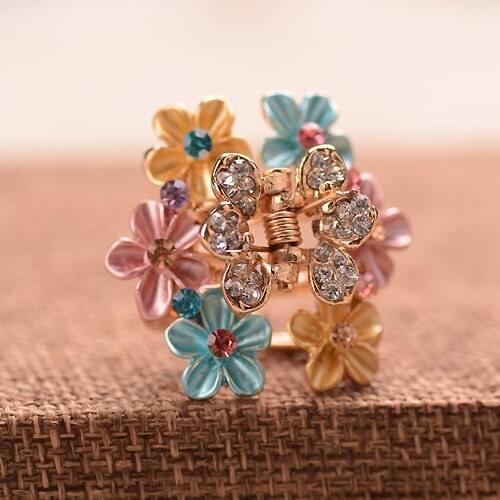 Gorgeous Rhinestones Flower Hair Claw for Women Crystals Hair Pins Hair Clips Accessories for Girl Headdress Ornament