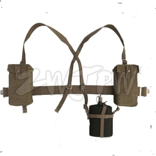 WW2 UK ARMY PATTERN 37 EQUIPMENT COMBINATION SOLIDERS WITH STRAP & BELT & BAGS & CANTEEN- World military Store