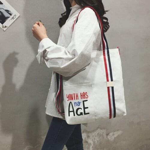 PURFAY Canvas women shoulder bag cloth tote shopper bag Eco reusable shopping bag fabric messenger bag shopper bag tote purse