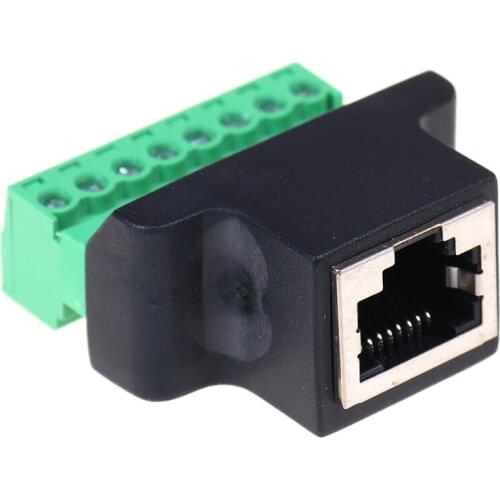 1pcs Ethernet RJ45 Female To Screw Terminal 8 Pin CCTV Digital DVR Adapter Connector