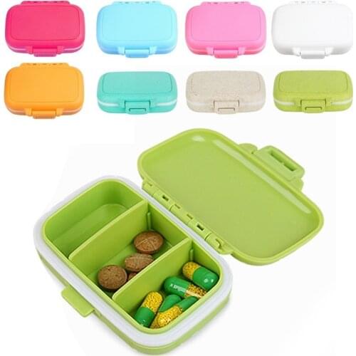 1pc Foldable And Portable Daily Vitamin Medicine Pill Box Case Container 3 Grids Travel Storage Organizer Container Case