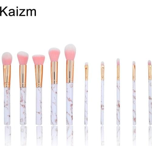 10Pcs Professional Makeup Brushes Marbling Handle Eye Shadow Powder Brush Make Up Brush Kits Makeup Beauty Tools Makeup Brushes