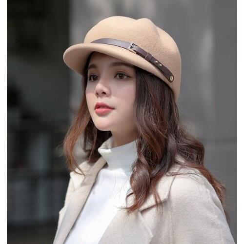 2021 Hat Womens Autumn and Winter Woolen All-match Octagonal Hat Korean Retro Personality Casual Newsboy Hat Fashion Beret