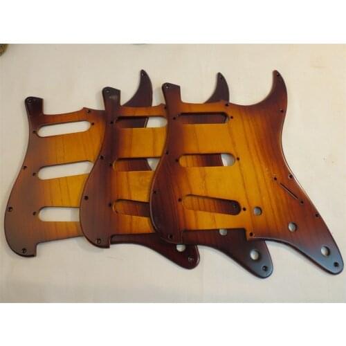 3pcs solid wood Hand made Ailanthus wood GUITAR SSS Pickguard #4381