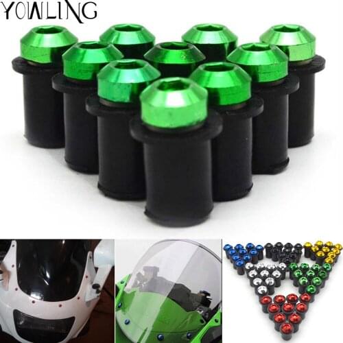 5mm Universal motorcycle Windshield Spike Bolts Screw Nuts For Kawasaki ER6F ER6N ER 6N 6F VERSYS 1000 ZZR600 z750 Z800 Z650