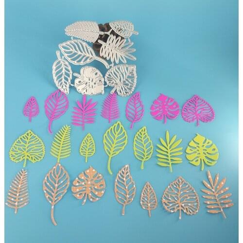 7 pieces of beautiful leaf metal cutting mold DIY scrapbook decoration embossing DIY photo album, paper card decoration