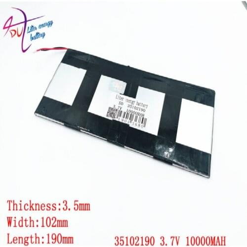 3.7V,10000mAH (polymer lithium ion battery) Li-ion battery for tablet pc 9 inch 10 10.1 35102109 35100190