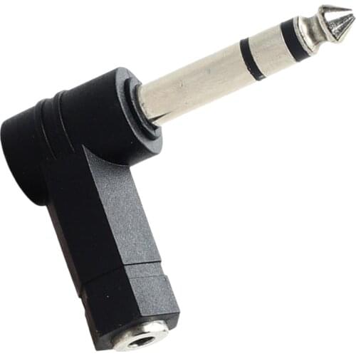3.5mm Stereo Female to 6.35mm 1/4"inch Male Right Angle Headphone Audio Plug