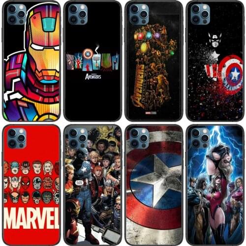 Marvel Anime Phone Cases cover For iphone 11 Pro Max case 12 8 7 6 S XR PLUS X XS SE 2020 mini mobile cell shell funda b