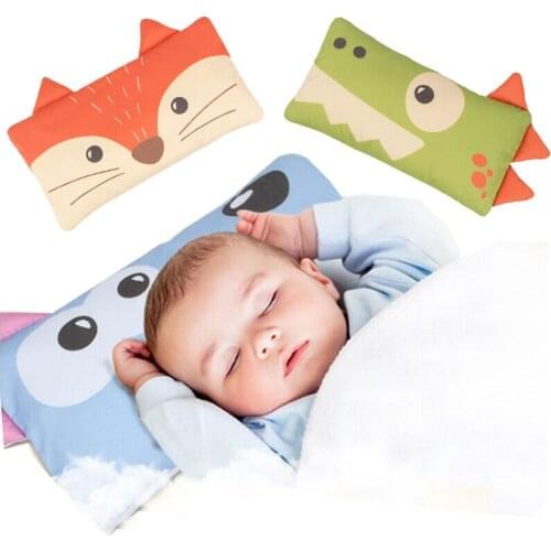 Baby Pillow Washable Neck Pillow Toddlers Animal Fox Dog Crocodile Weeping Willow Kids Rectangle Cushion 100% Cotton Pillow Case