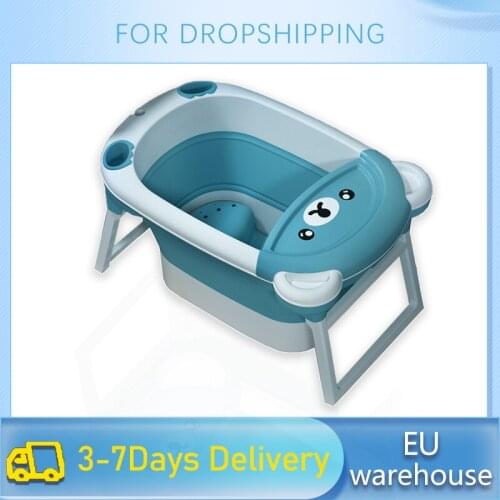 Baby Bath Tub Large Childrens Folding Tub Dual-purpose Tub Multifunctional folding Swimming Tub Suitable Bath Barrel for 0-6Y